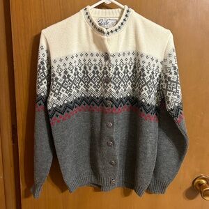Faribo Woolens Vintage Cardigan Nordic Sweater Women’s Size 38 Large‎